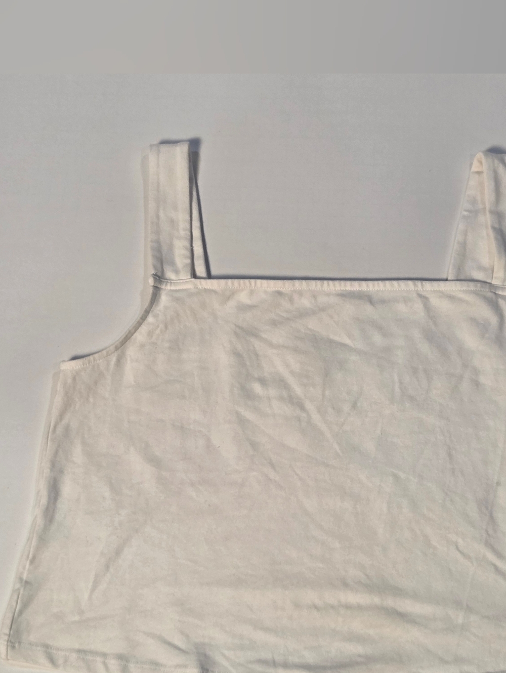 Torrid 90s Y2K Revival White Cotton Blend Square Neck Clean Girl Crop Top Tank 1